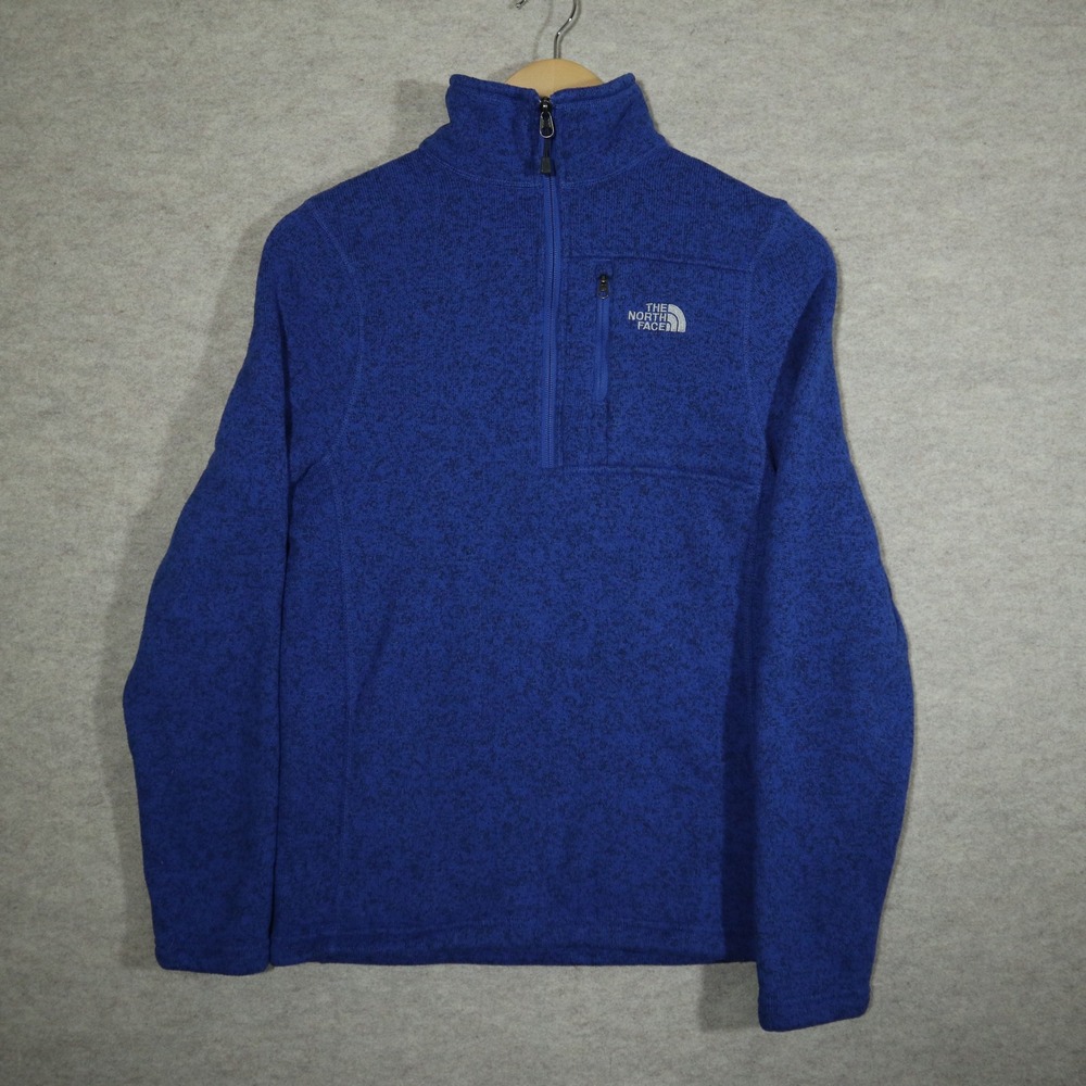 The North Face Gordon Lyons 1/4 Zip Fleece Pullover Mens Small Blue Heather S